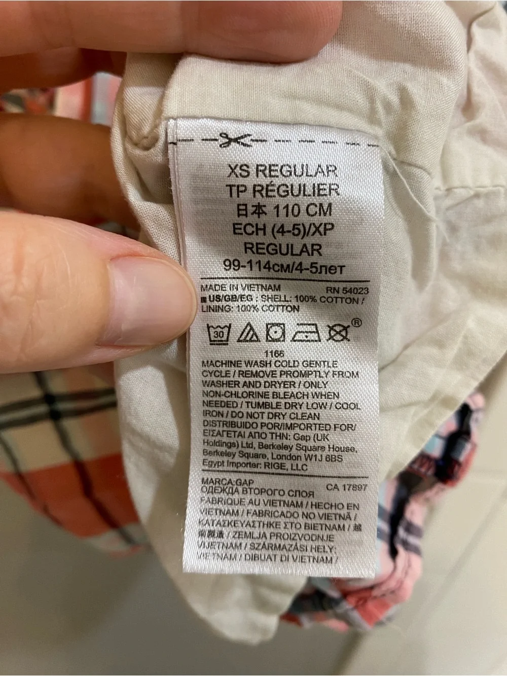 GAP soft plaid